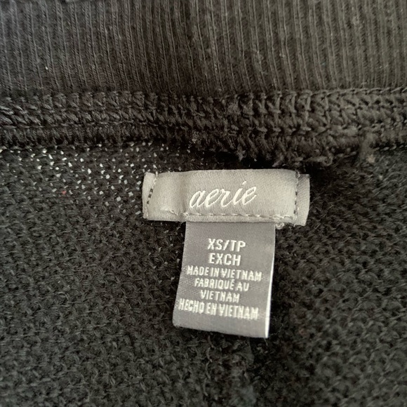 Aerie Black Waffle Knit Joggers Size XS - Picture 8 of 9